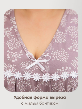 Сорочка ночная женская,мод. 431, трикотаж 60-70 (Иветта, французский серый )