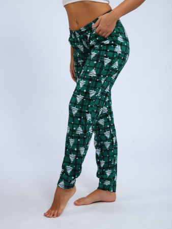 Брюки женские, модель 162, трикотаж (Елочка, зеленый)