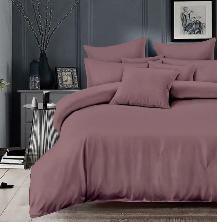 Простыня Евро 240*220 см, сатин однотонный (Розалия)