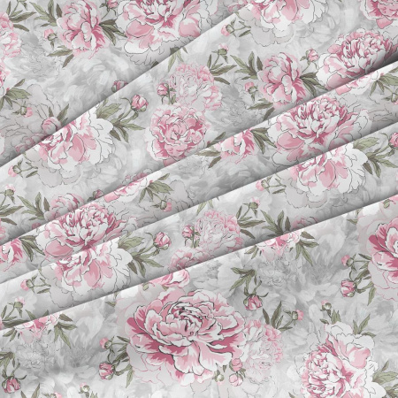 Наволочка 40*40 см, перкаль (Пионовый сад)