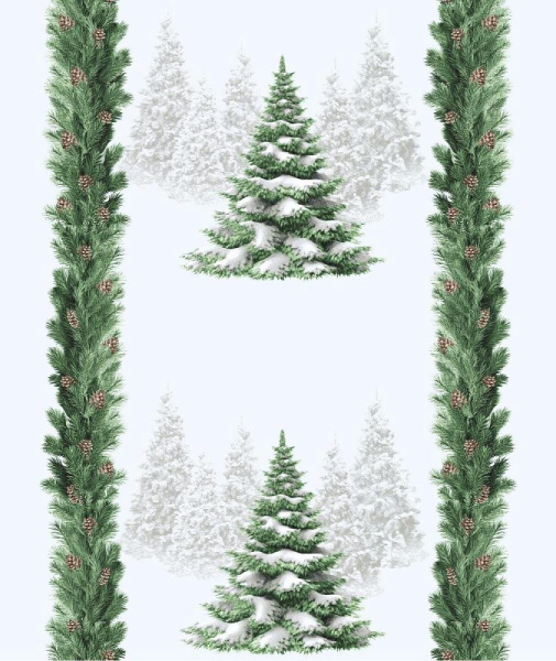 Дорожка для сервировки 50*150 см, хлопок 100% (Снежные ели)