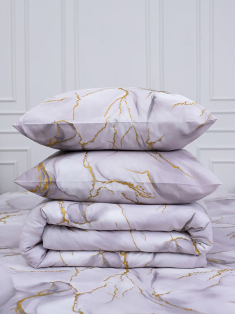 Пододеяльник Евромакси 240*220 см, перкаль (Мраморный узор, сиреневый)