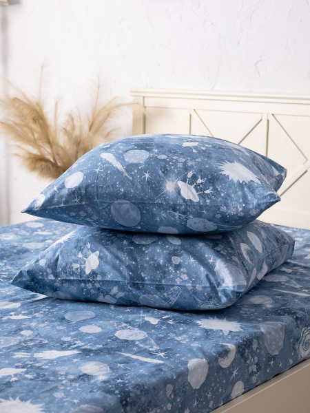 Наволочка 60*60 см, перкаль, детская расцветка (Космос)