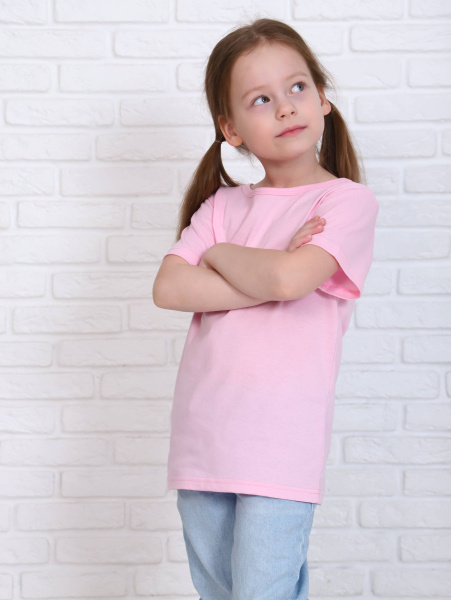 Футболка детская, модель 321, трикотаж (Светло-розовый)