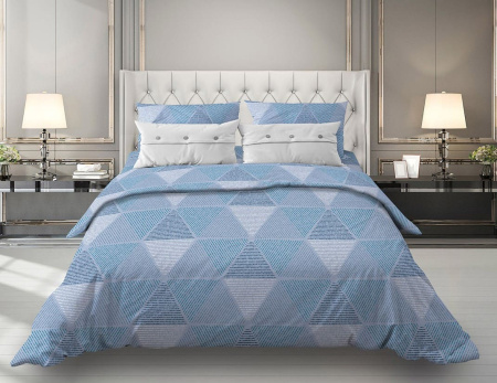 Простыня 1,5-спальная, бязь "Комфорт" (Галактика, синий)