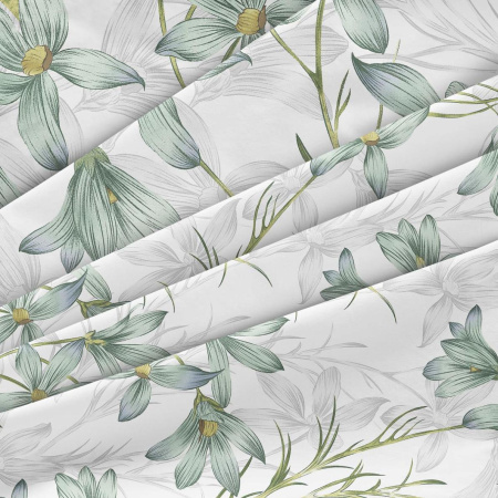 Простыня на резинке 160*200 см, бязь ГОСТ, борт 25 см (Утренний цветок)