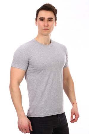 Футболка мужская, модель 214, трикотаж (Серый меланж)