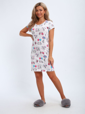 Сорочка ночная женская,мод. 450,трикотаж (Милые ежи)