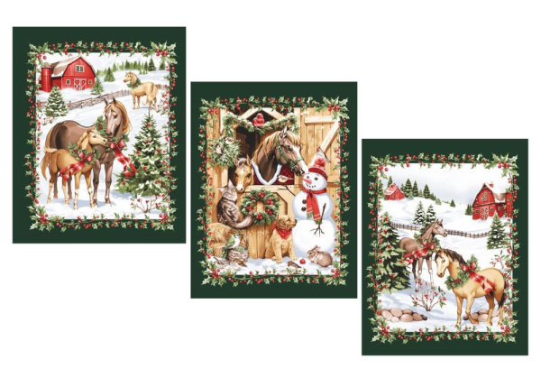 Комплект полотенец 48*60 см, 3 шт., рогожка (Волшебный Новый год)