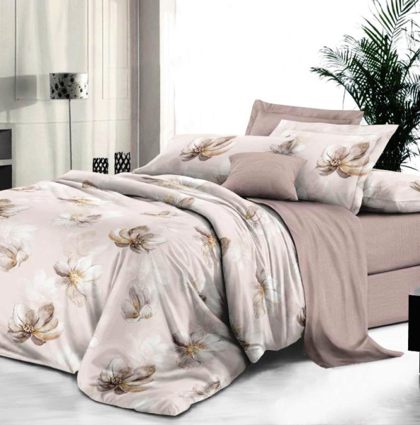 Комплект постельного белья Евростандарт, сатин "Престиж" (Перламутровое сияние)