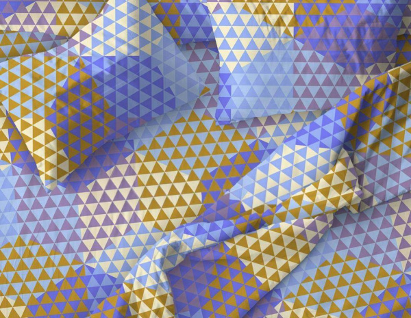 Наволочка 40*40 см, поплин (Гексагон, голубой)