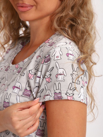 Сорочка ночная женская,мод. 450,трикотаж (Зайчата  )