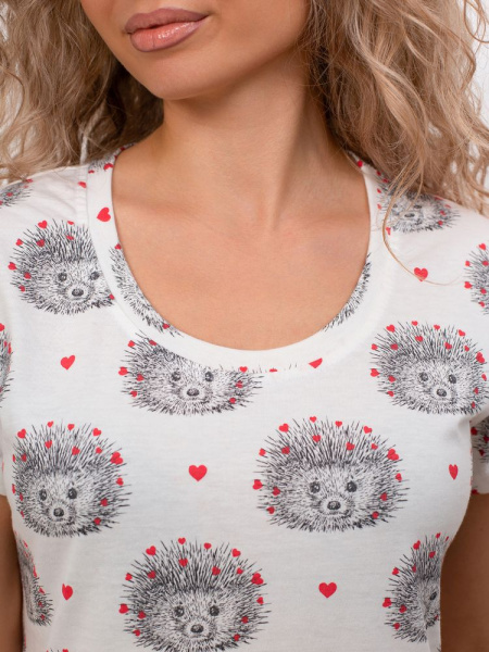 Сорочка ночная женская,мод. 450,трикотаж (Ёжики)