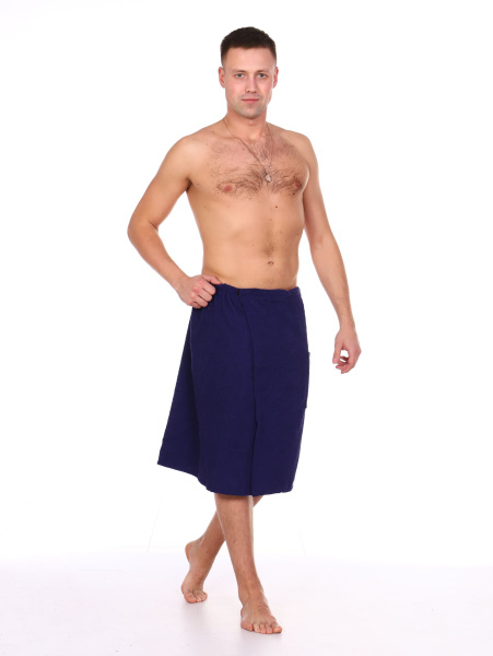 Килт мужской на липучке,100 % хлопок (Темно-синий)