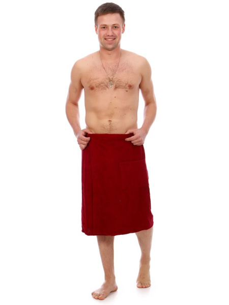 Килт мужской на липучке,100 % хлопок (Бордовый)