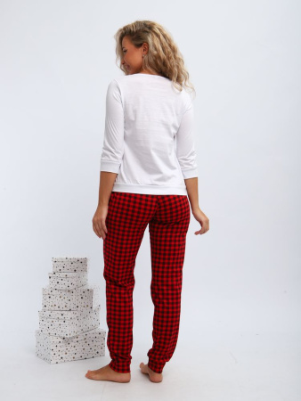 Пижама женская, модель 162, трикотаж (Нарядные ёлочки)