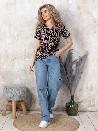 Футболка женская, модель 137, трикотаж (Зебра)