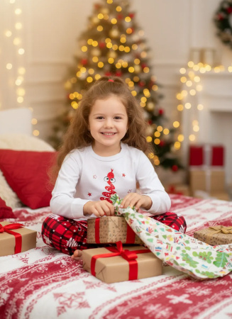 Пижама детская, модель 324, трикотаж (Змейка, красный)