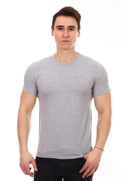 Футболка мужская, модель 214, трикотаж (Серый меланж)