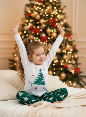 Пижама детская, модель 324, трикотаж (Змейка, зелёный)