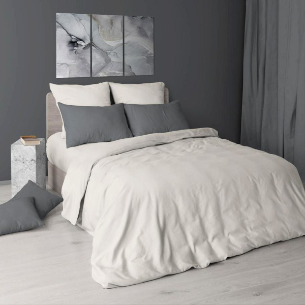 Комплект постельного белья Евростандарт, перкаль гладкокрашеный (Тофу)