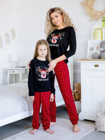 Пижама детская, модель 324, трикотаж (Олень Хо-хо-хо)