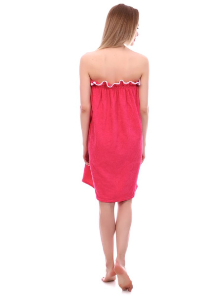 Парео женское на липучке,100 % хлопок (Малиновый)