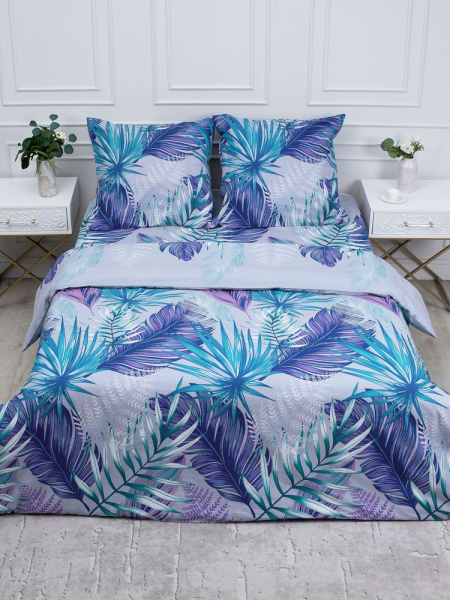 Комплект постельного белья Евромакси, перкаль (Мира, серый)