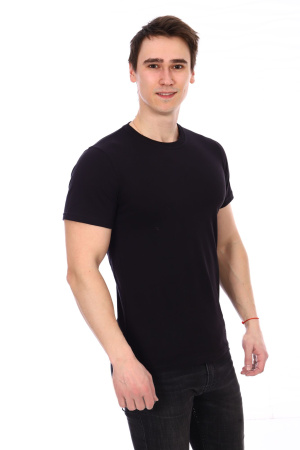 Футболка мужская, модель 214, трикотаж (Черный)