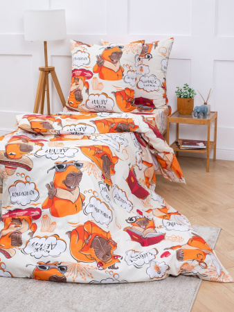 Комплект постельного белья 1,5-спальный, бязь "Комфорт", детская расцветка (Капибара)