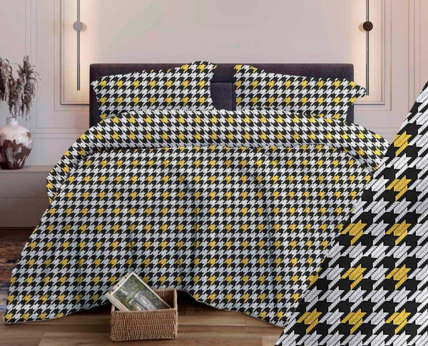 Комплект постельного белья 1,5-спальный, бязь "Комфорт" (Степ, черный)