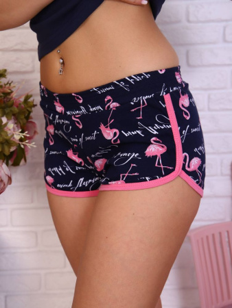 Пижама женская, модель 161, трикотаж (Фламинго, синий)