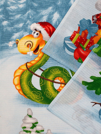 Комплект вафельных полотенец 48*60 см, 3 штуки (Веселый праздник)