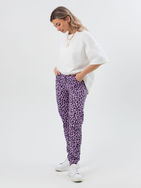 Брюки женские, модель 162, трикотаж (Лео, сиреневый)