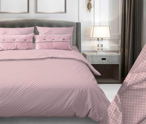 Простыня 1,5-спальная, бязь "Комфорт" (Вестерн, пудровый)