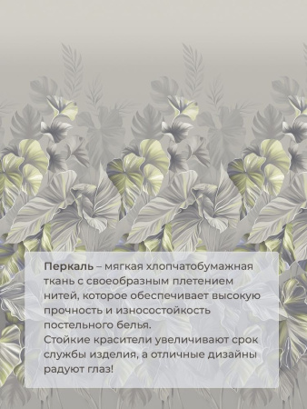 Пододеяльник 2-спальный, перкаль (Лаймовый свет)