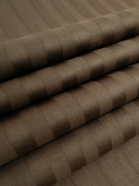 Простыня 2-спальная 180*240 см, сатин-страйп (Горький шоколад)