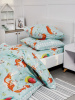 Простыня на резинке 090*190 см, перкаль, детская расцветка (Лисята)