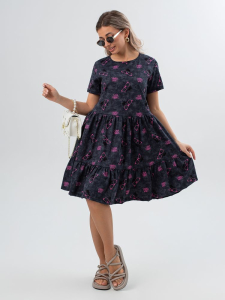 Платье женское, модель 174, трикотаж (Панды)