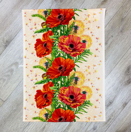 Полотенце 50*70 вафельное (Маки)