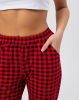 Брюки пижамные женские, модель 162, трикотаж (Красно-черная клетка)