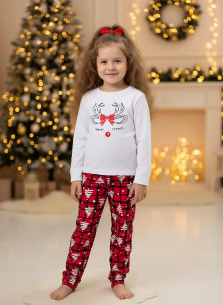 Пижама детская, модель 324, трикотаж (Олень Гламур)