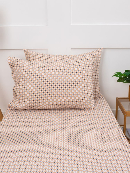 Наволочка 50*70 см, бязь "Комфорт", на пуговицах (Виши, бежевый)