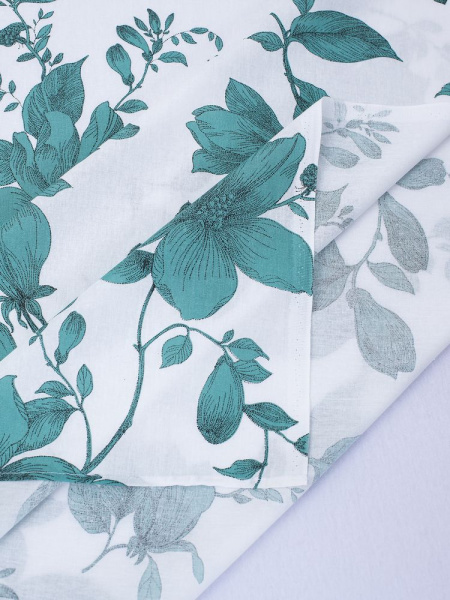 Комплект постельного белья 1,5-спальный, бязь "Комфорт" (Грация, зеленый)