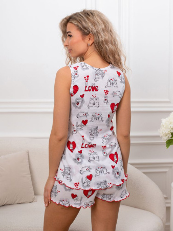 Пижама ночная женская, модель 440, трикотаж (Котики)