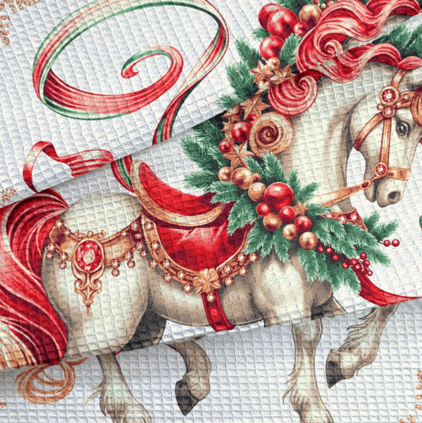 Полотенце 50*60 см вафельное (Сказочный конь)