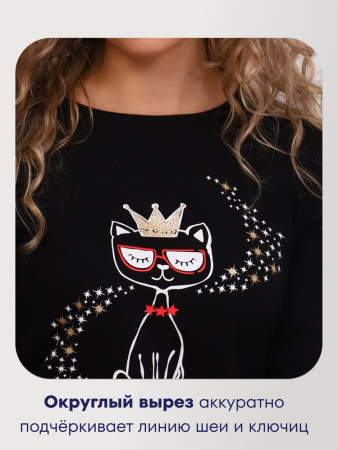Пижама женская, модель 162, трикотаж (Кошка)