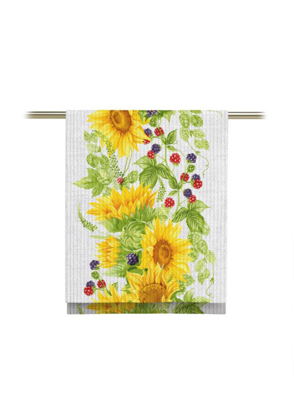 Полотенце 50*60 см вафельное (Подсолнух 3D)