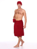 Комплект для сауны мужской,100% хлопок (Бордовый                )