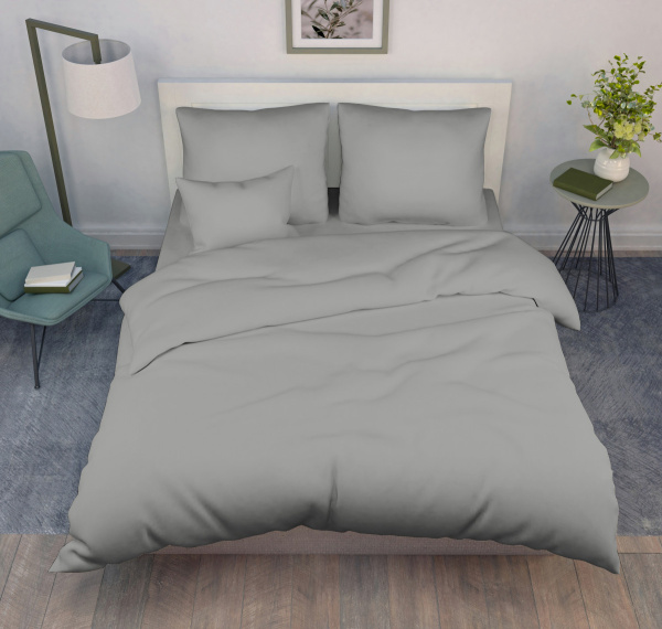 Наволочка 50*70 см, однотонная бязь ГОСТ, клапан (Серый опал)